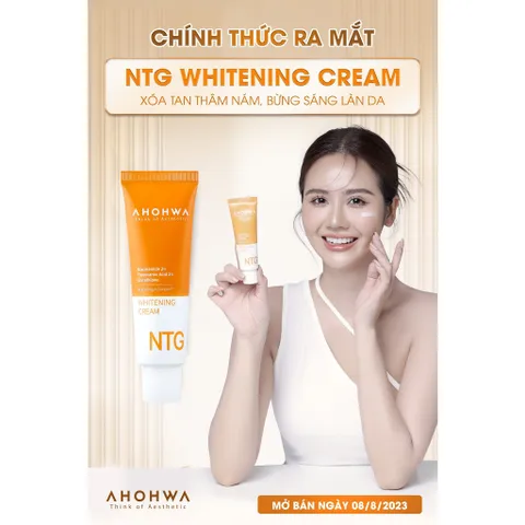 Kem Dưỡng Trắng Da AHOHWA NTG Whitening Cream 50g - Giảm Thâm Nám, Chống Lão Hóa và Cấp Ẩm Hiệu Quả, Chính Hãng Hàn Quốc