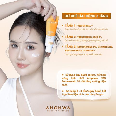 Kem Dưỡng Trắng Da AHOHWA NTG Whitening Cream 50g - Giảm Thâm Nám, Chống Lão Hóa và Cấp Ẩm Hiệu Quả, Chính Hãng Hàn Quốc