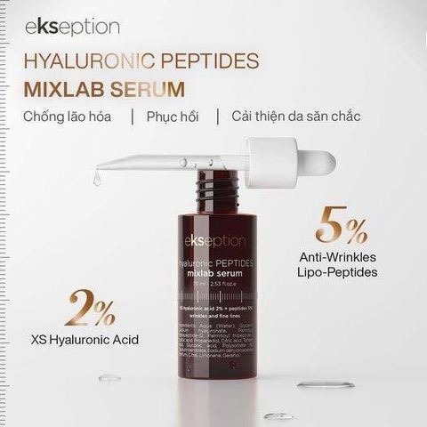 Tinh chất dưỡng da Ekseption Hyaluronic Peptides Serum - Phục hồi, chống lão hóa, làm sáng da - 75ml