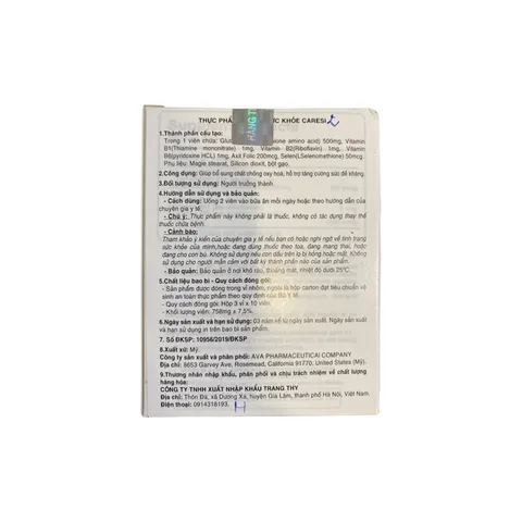Viên uống Caresi Advanced Formula Trắng Sáng Da - Mờ Nám, Chống Lão Hóa, 30 Viên - Nhập Khẩu Mỹ, Đẹp Da Khỏe Mạnh