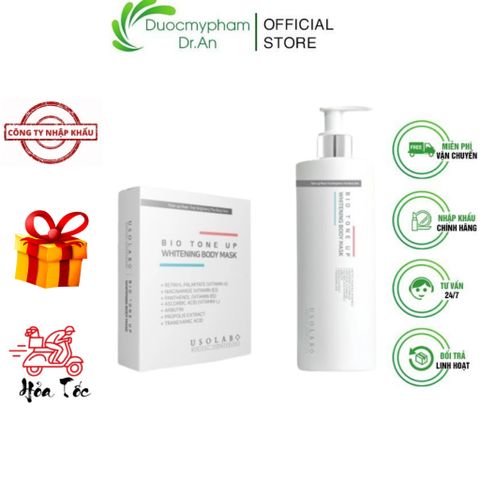 Kem ủ trắng body USOLAB Bio Tone Up - Làm trắng da toàn thân, chống nắng, dưỡng ẩm, collagen, 100g Hàn Quốc