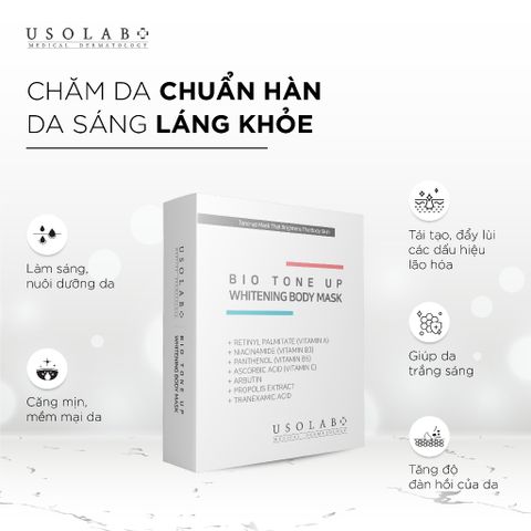 Kem ủ trắng body USOLAB Bio Tone Up - Làm trắng da toàn thân, chống nắng, dưỡng ẩm, collagen, 100g Hàn Quốc
