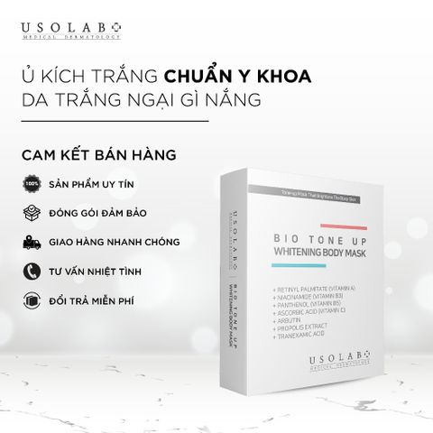 Kem ủ trắng body USOLAB Bio Tone Up - Làm trắng da toàn thân, chống nắng, dưỡng ẩm, collagen, 100g Hàn Quốc
