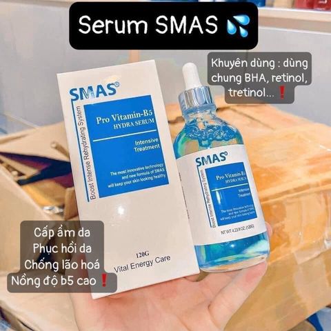 Tinh Chất Serum SMAS Pro Vitamin B5 Hydra Dưỡng Ẩm Phục Hồi Da Tổn Thương 120g - Tăng Cường Độ Đàn Hồi, Cấp Nước Cho Da khỏe mạnh