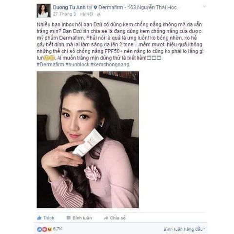 Kem Chống Nắng Dermafirm Sun Block Cream SPF50+PA+++ Dành Cho Da Dầu, Khô, Mụn - Không Nhờn Rít, An Toàn Cho Da Nhạy Cảm