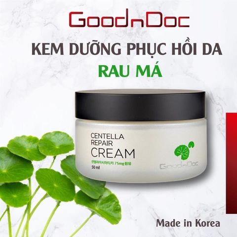 Kem Dưỡng Ẩm Rau Má GoodnDoc Centella Repair 50ml - Giảm Thâm Sạm Nám, Trắng Sáng Da, Chống Lão Hóa, Xuất Xứ Hàn Quốc