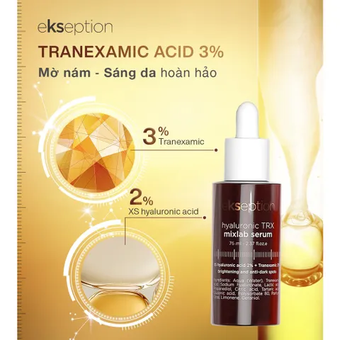 Serum Ekseption Hyaluronic TRX 75ml - Tinh Chất Làm Sáng Da, Giảm Nám với 3% Tranexamic Acid, Xuất Xứ Tây Ban Nha