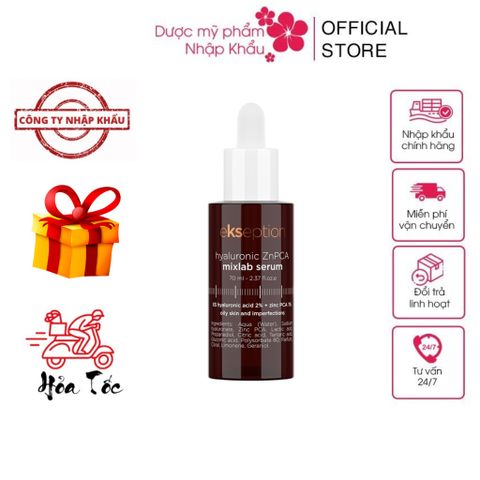 Serum Ekseption ZnPCA Hyaluronic 75ml - Giảm Mụn, Kiềm Dầu, Cải Thiện Lỗ Chân Lông Cho Da Dầu, Nhập Khẩu Tây Ban Nha