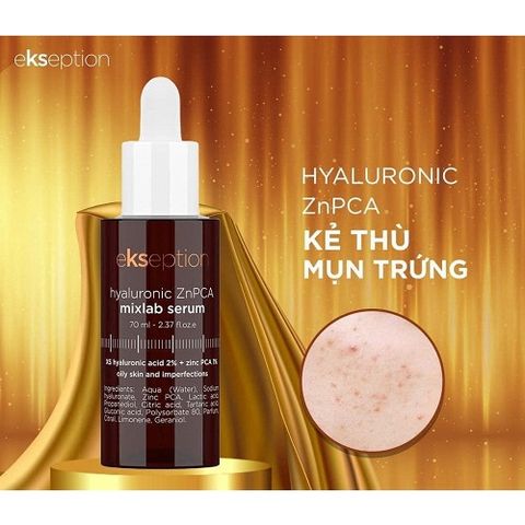 Serum Ekseption ZnPCA Hyaluronic 75ml - Giảm Mụn, Kiềm Dầu, Cải Thiện Lỗ Chân Lông Cho Da Dầu, Nhập Khẩu Tây Ban Nha