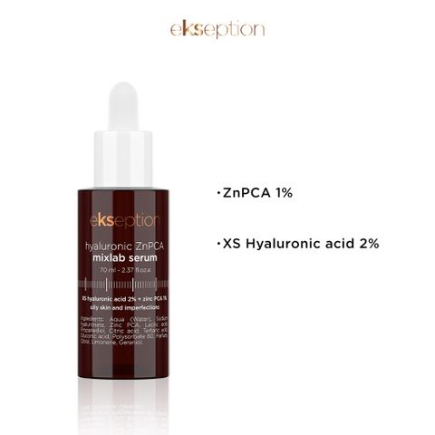Serum Ekseption ZnPCA Hyaluronic 75ml - Giảm Mụn, Kiềm Dầu, Cải Thiện Lỗ Chân Lông Cho Da Dầu, Nhập Khẩu Tây Ban Nha