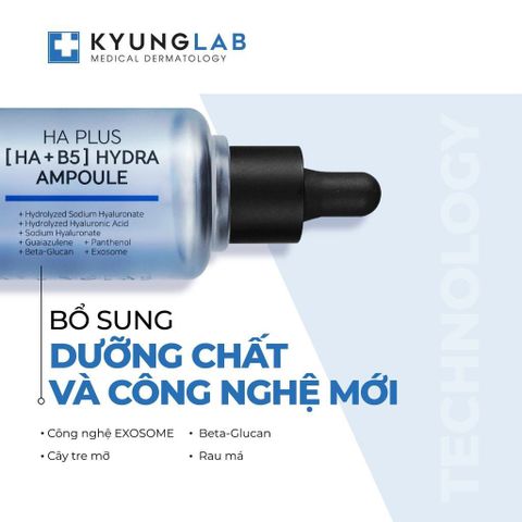 Serum HA B5 KyungLab Hydra Ampoule 50ml - Cấp ẩm, làm căng bóng và trắng da, phù hợp cho mọi loại da, hàng nhập khẩu từ Hàn Quốc
