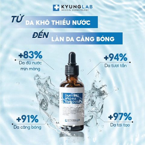 Serum HA B5 KyungLab Hydra Ampoule 50ml - Cấp ẩm, làm căng bóng và trắng da, phù hợp cho mọi loại da, hàng nhập khẩu từ Hàn Quốc