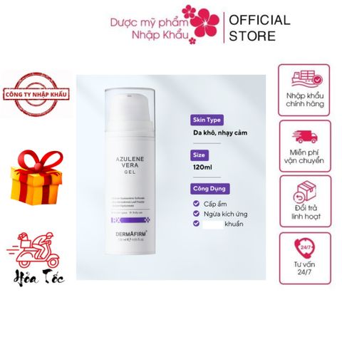 Tinh Chất Hoa Cúc Dermafirm Azulene Vera Gel 100ml - Làm Dịu và Tái Tạo Da Hàn Quốc Cho Tất Cả Các Loại Da