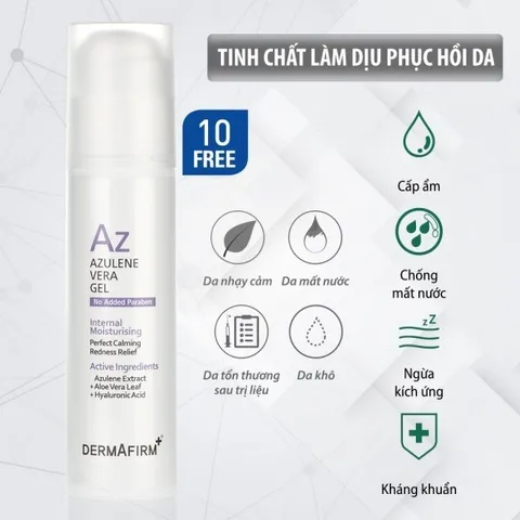 Tinh Chất Hoa Cúc Dermafirm Azulene Vera Gel 100ml - Làm Dịu và Tái Tạo Da Hàn Quốc Cho Tất Cả Các Loại Da