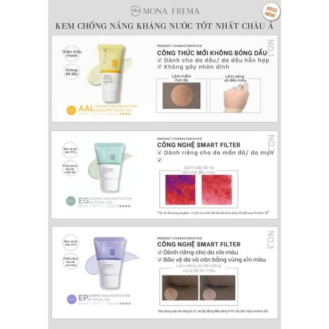 Kem Chống Nắng Mona Frema SUNPRE - Gel Facial High Protection cho da mụn, không màu, bảo vệ da hiệu quả, hàng nhập khẩu chính hãng