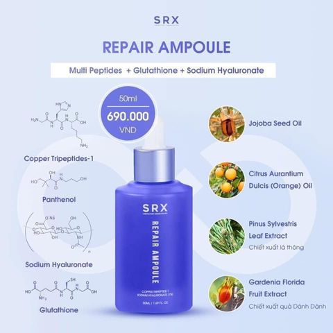 Serum SRX Repair Ampoule 50ml - Tinh Chất Phục Hồi Cấp Ẩm, Dưỡng Ẩm Cho Mọi Loại Da, Chống Lão Hóa Hàn Quốc