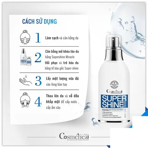 Kem Cấp Nước Cosmeheal Supershine Hydration - Kem Cấp Ẩm Chống Lão Hóa Giúp Da Căng Mịn, Tràn Đầy Sức Sống cho Mọi Loại Da