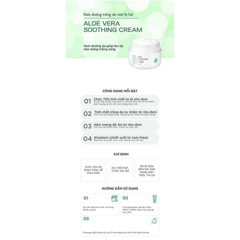 Kem Dưỡng Ẩm Trắng Sáng GoodnDoc Aloe Vera Hydra Soothing Cream - Kem Chống Lão Hóa, Tái Tạo Da, 50ml Hàn Quốc