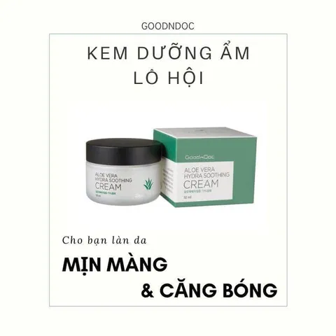 Kem Dưỡng Ẩm Trắng Sáng GoodnDoc Aloe Vera Hydra Soothing Cream - Kem Chống Lão Hóa, Tái Tạo Da, 50ml Hàn Quốc