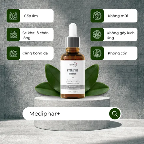 Serum MEDIPHAR+ HYDRATING B5 30ml - Dưỡng Cấp Ẩm, Trắng Sáng, Mờ Thâm, Chống Lão Hóa, Phục Hồi Da Nhạy Cảm Hàn Quốc