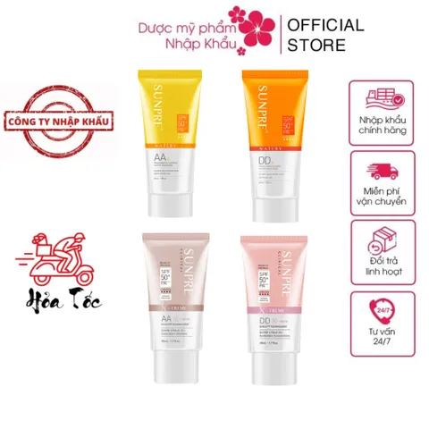 Kem Chống Nắng Mona Frema Sunpre AA/DD SPF 50+/PA ++++ - Dạng Nước, Bảo Vệ Tia UV, Dưỡng Ẩm Tốt, Thích Hợp Trang Điểm