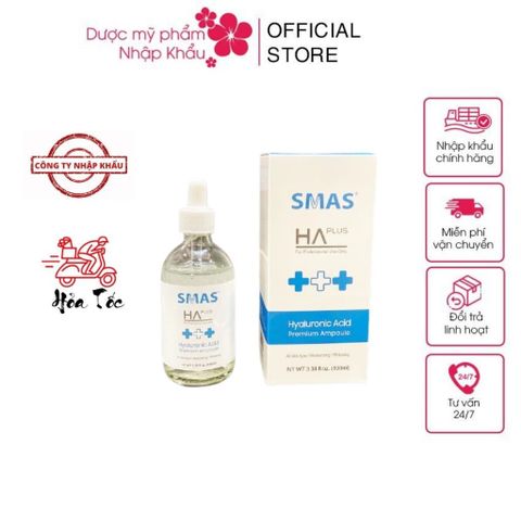 Tinh Chất Serum SMAS HA Plus 100ml - Hyaluronic Acid Premium Dưỡng Ẩm, Làm Trắng Sáng Da, Cấp Nước Cho Da Khỏe Mạnh, Rạng Rỡ