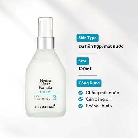 Sữa Dưỡng Da Mặt Dermafirm Hydro Fresh Formula - Tinh Chất Cấp Nước và Dưỡng Ẩm Cho Da Khô, Hàn Quốc