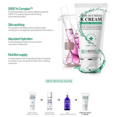 Kem Dưỡng Tái Tạo Da Histolab Fade Out Histo K Cream - Giảm Vết Đỏ Bầm, Cải Thiện Đốm Nâu, Dành Cho Mọi Loại Da, Hàng Nhập Khẩu 50ml