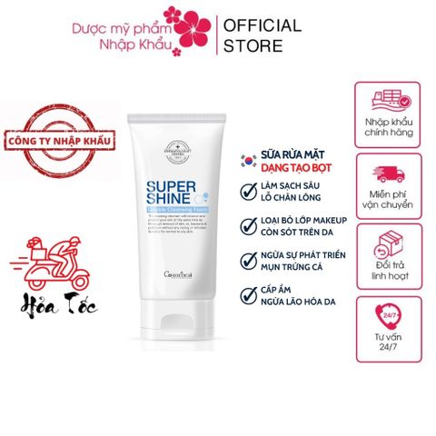 Sữa Rửa Mặt Tạo Bọt Cosmeheal Suppershine Double Cleansing Foam 120ml - Dành Cho Da Dầu, Mụn, Làm Sạch Sâu, Cấp Ẩm Tức Thì