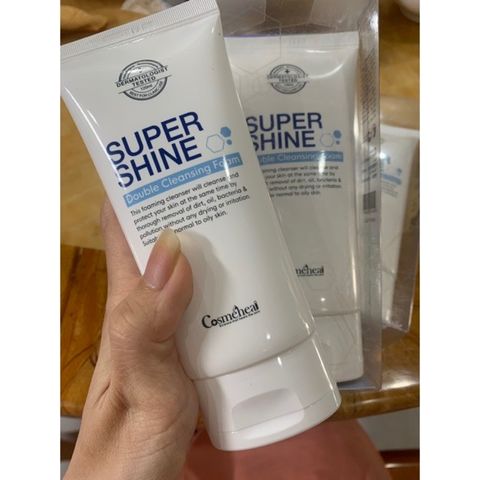 Sữa Rửa Mặt Tạo Bọt Cosmeheal Suppershine Double Cleansing Foam 120ml - Dành Cho Da Dầu, Mụn, Làm Sạch Sâu, Cấp Ẩm Tức Thì