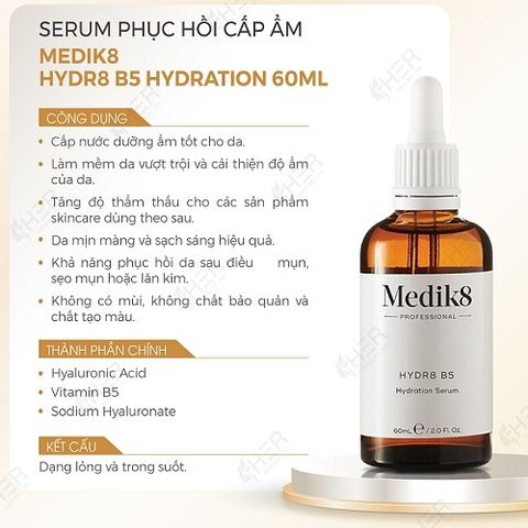 Medik8 Hydr8 B5 Hydration Serum Tinh chất Serum cấp ẩm, phục hồi da dưỡng ẩm cấp nước 60ml
