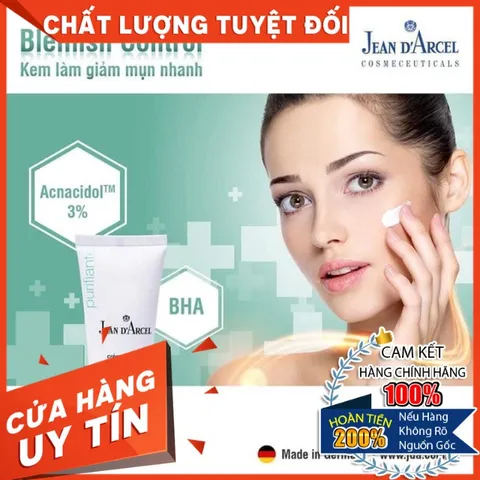 Kem Giảm Mụn Nhanh Jean D’Arcel Blemish Control 30ML - Giải Pháp Hiệu Quả Cho Mụn Viêm Sưng, Cấp Tốc Tái Tạo Da