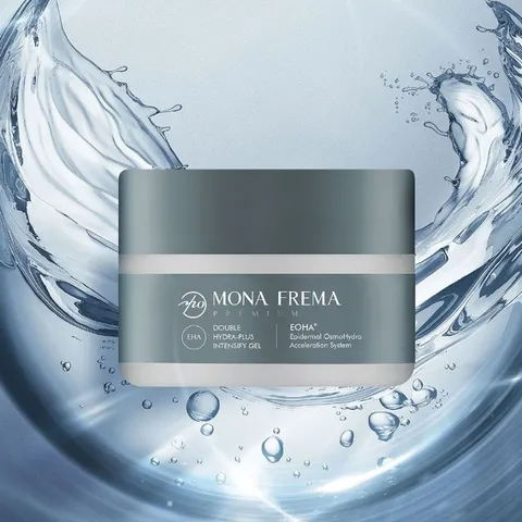 Gel Cấp Ẩm Chống Lão Hoá Mona Frema Double Hydra-Plus 30g/50g - Gel Phục Hồi Da Với Axit Hyaluronic & Protein Ốc Sên Pháp