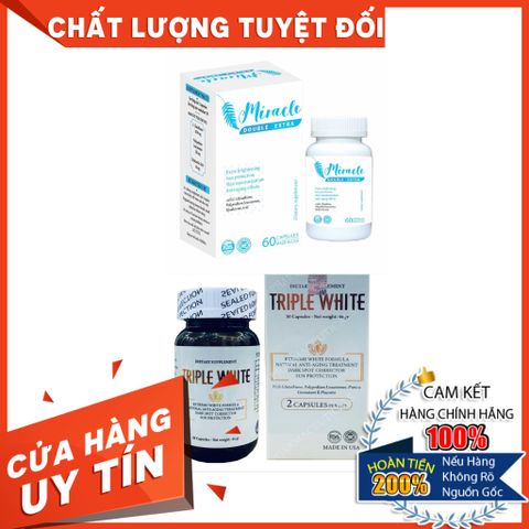 Viên Uống Trắng Da Triple White Chống Nắng, Giảm Thâm, Nám và Lão Hoá - Hộp 50 Viên Mỹ phẩm Hỗ Trợ Làn Da Sáng Khỏe
