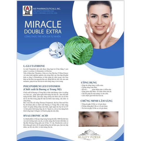 Viên Uống Trắng Da Miracle Double Extra / Triple White Chống Nắng Giảm Thâm Sạm Nám Chống Lão Hoá TRIPLEWHITE