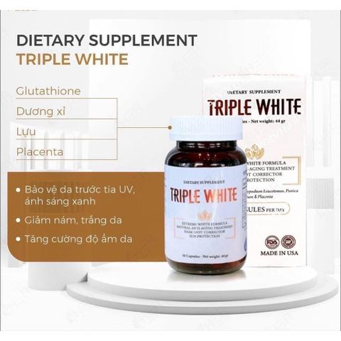 Viên Uống Trắng Da Miracle Double Extra / Triple White Chống Nắng Giảm Thâm Sạm Nám Chống Lão Hoá TRIPLEWHITE