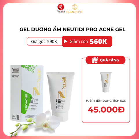 Gel Dưỡng Ẩm Neutidi ProAcne - Chăm Sóc Da Mụn, Ngăn Ngừa Mụn Đầu Đen, Dưỡng Da Dầu Nhạy Cảm 80g