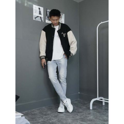 Quần Jeans Nam Xanh Nhạt Rách Xước Slimfit Denim Dáng Ôm Co Giãn - Thời Trang Hiện Đại, Mẫu 0001 0003 Pon.mens