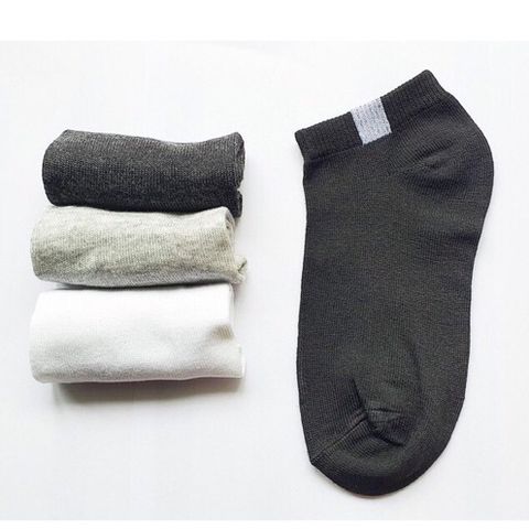 [Combo 5 đôi] tất vớ nam nữ cổ ngắn màu đen