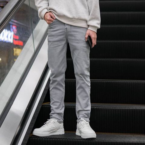Quần Jean Nam Xám Ghi Rách Co Giãn 4 Chiều Chất Bò Denim - Dáng Slimfit Skinny Thời Trang Pon.mens
