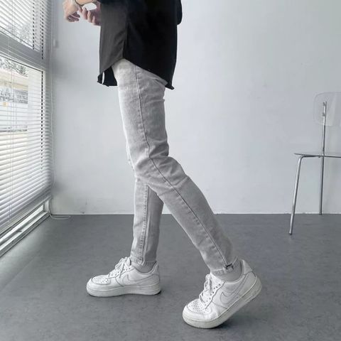 Quần Jean Nam Xám Ghi Rách Co Giãn 4 Chiều Chất Bò Denim - Dáng Slimfit Skinny Thời Trang Pon.mens