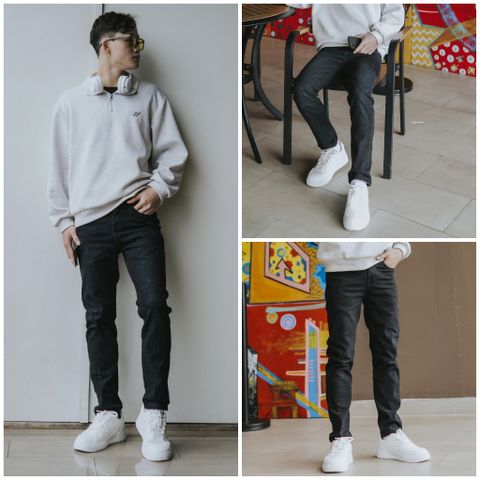 Quần Jean Nam Skinny Xám Xước Co Giãn 4 Chiều Cao Cấp - Quần Bò Slimfit Thời Trang Giá Rẻ 004