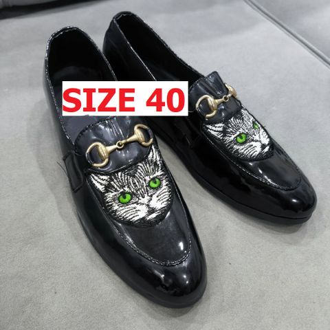 Giày Tây Lười Nam Mèo Đen Bóng - Dễ Phối Đồ, Giày Đi Học, Đi Chơi, Đi Làm, Sale H64 - Ảnh Thật tại Shop