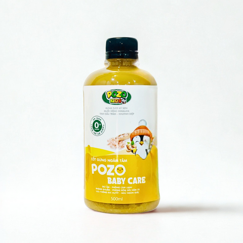 Cốt Gừng Pozo Kid 500ml - Pha Tắm và Ngâm Chân Giữ Ấm Cơ Thể, Hỗ Trợ Ngừa Cảm Lạnh, Chất Lượng Cao Cho Bé