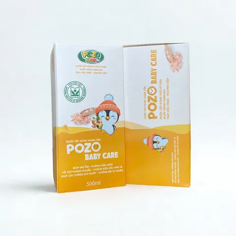 Cốt Gừng Pozo Kid 500ml - Pha Tắm và Ngâm Chân Giữ Ấm Cơ Thể, Hỗ Trợ Ngừa Cảm Lạnh, Chất Lượng Cao Cho Bé