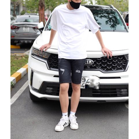 Quần Short Bò Nam Rách Màu Đen Co Giãn 4 Chiều VNXK - Denim Thời Trang Thoải Mái Cho Nam Giới