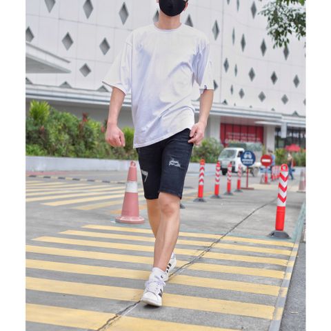 Quần Short Bò Nam Rách Màu Đen Co Giãn 4 Chiều VNXK - Denim Thời Trang Thoải Mái Cho Nam Giới