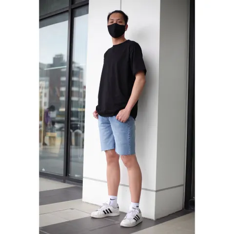 Quần Short Jean Nam Rách Màu Xanh Nhạt - Thời Trang Cao Cấp, Ống Rộng, Phong Cách Năng Động, Thoải Mái, Tiện Lợi
