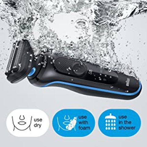Máy Cạo Râu Điện Braun 5018s Series 5 - Chống Nước, Pin Li-Ion, Lưỡi Dao Linh Hoạt, Sạch Dễ Dàng, Thiết Kế Đức