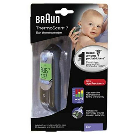 Nhiệt Kế Điện Tử Braun ThermoScan 7 IRT6520 - Đo Nhiệt Độ Chính Xác, Cảnh Báo Sốt, Thiết Kế Nhỏ Gọn, Dễ Dùng cho Trẻ Em